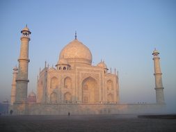 Taj Mahal India Agra Tomb Grave Sunrise Te