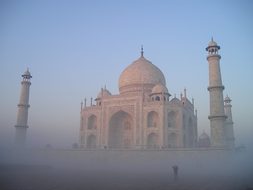 India Taj Mahal Agra Temple Tomb Grave Fog