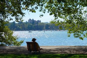 Peaceful, View, Promenade, Lake, Annecy