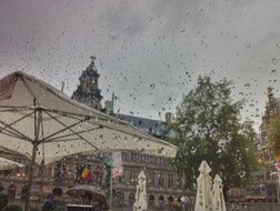 Rain, Parasol, Wind, Late Summer