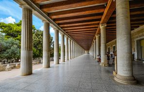 Athens Columns Greece Greek Museum Archite