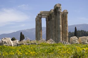 Athens Temple Columns Ancient Travel Greec