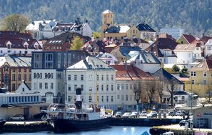 City, Houses, Sea, Ship, Harbour, Town