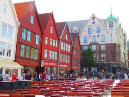 Bergen Norway Bryggen District Travel Euro