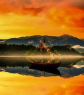 Bled, Slovenia, Sunrise, Fog, Mist, Haze