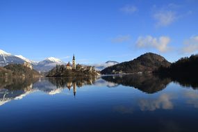 Lake, Castle, Alps, Mountain, European