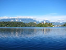 Lake Bled Slovenia Landscape Mountains Lak