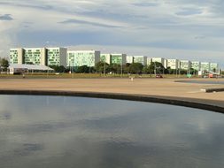 Brasilia Brazil Water Sky Clouds Buildings