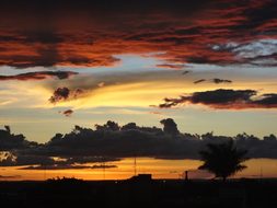 Sunshine, Brasilia, Céu, Por, Do, Sol