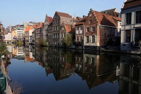Old Town Belgium Mirroring Homes Brugge Br