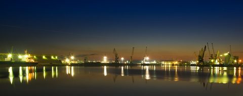 Port Burgas Port Night Sea Bulgaria Burgas