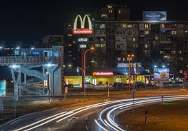 Night, Traffic, Bulgaria, Burgas, City
