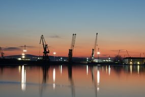 Sunset, Sea, Burgas, Port Burgas