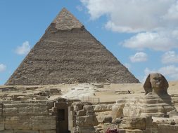 Pyramids Sphinx Cairo Egypt Archeology Tem