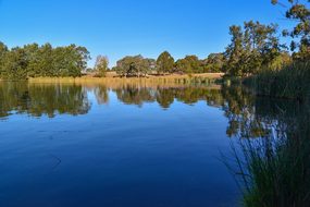 Lake Blue Canberra Australia Reflection La