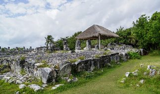 El Ray Cancun Mexico Archaeological Hut Na