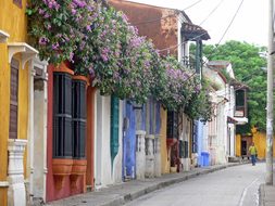 Colombia Cartagena De Indias Facades Stree