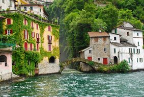 Lake Como Lago Di Como Italy Village Scene