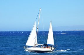 Crete, Boat, Sails, Sea, Water, Greece