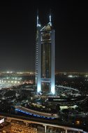 Dubai High Rise City Uae Night Night Image