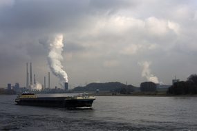 Shipping, Rhine, River, Water, Germany
