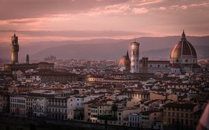 Florence, Sunset, City, Old, Italy