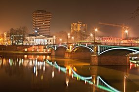 Night Photograph, Frankfurt, Westhafen