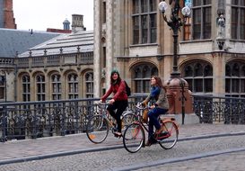 Bike, Girls, Girl, Gent, Belgium, Street