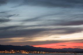 Sunset Gibraltar Algeciras Boats Ships Sky