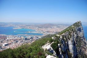 Gibraltar Rock Aerial View Panorama Landsc