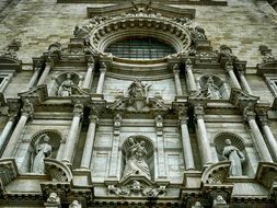 Girona, Spain, Cathedral, Church, Facade