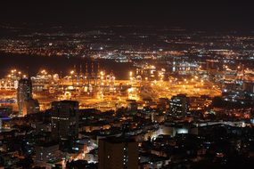 Israel Haifa Terminal Port City Night Ligh