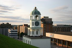 Clock Halifax Nova Scotia Tower Sunset Can