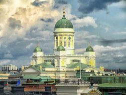Helsinki Finland City Buildings Church Sky
