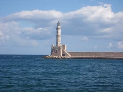 Lighthouse, Sea, Aegean, Greece, Crete