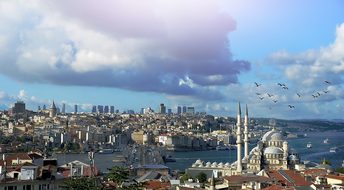 Istanbul Urkey To Galata Turkey Landscape