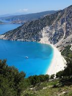 Greece Island Sea Bay Turquoise Coast Summ