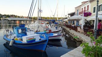 Greece Kefalonia Fiscardo Boats Fisher Har