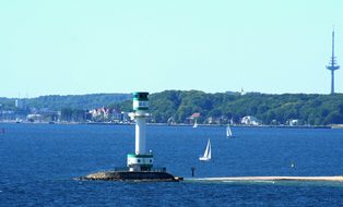 Lighthouse, Kiel, Sea, Traffic, Shipping
