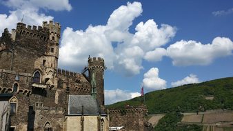 Castle, Rhine Stone, Wall, Towers