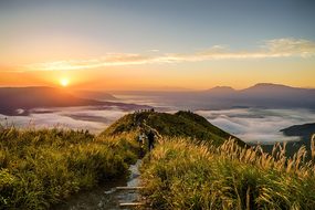 Japan Kumamoto Caldera Cloud Sea Of Clouds