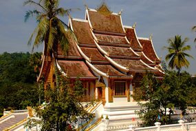 Temple Laos Roof Top Asia Buddhism Religio
