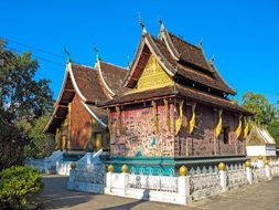 Luang Prabang Temple Laos Colorful Buddhis