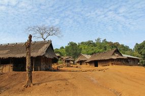Village, Mountain, Houses, Nature