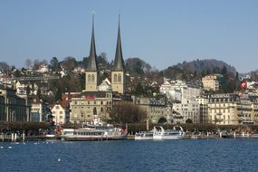 Lucerne Hofkirche Lake Lucerne Region Wate