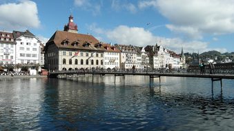 Lucerne, Town Hall, Reussteg, Bridge