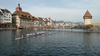 Lucerne Reuss Sprint Kappel Bridge Water T