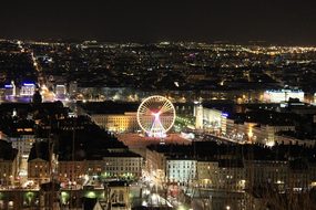 France, Lyon, Night, City, Lights