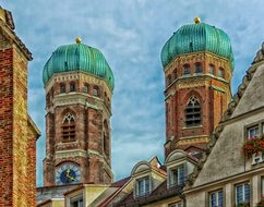 Munich Germany Church Towers Clock Tower A