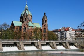 Munich, Luke'S Church, Isar, Water